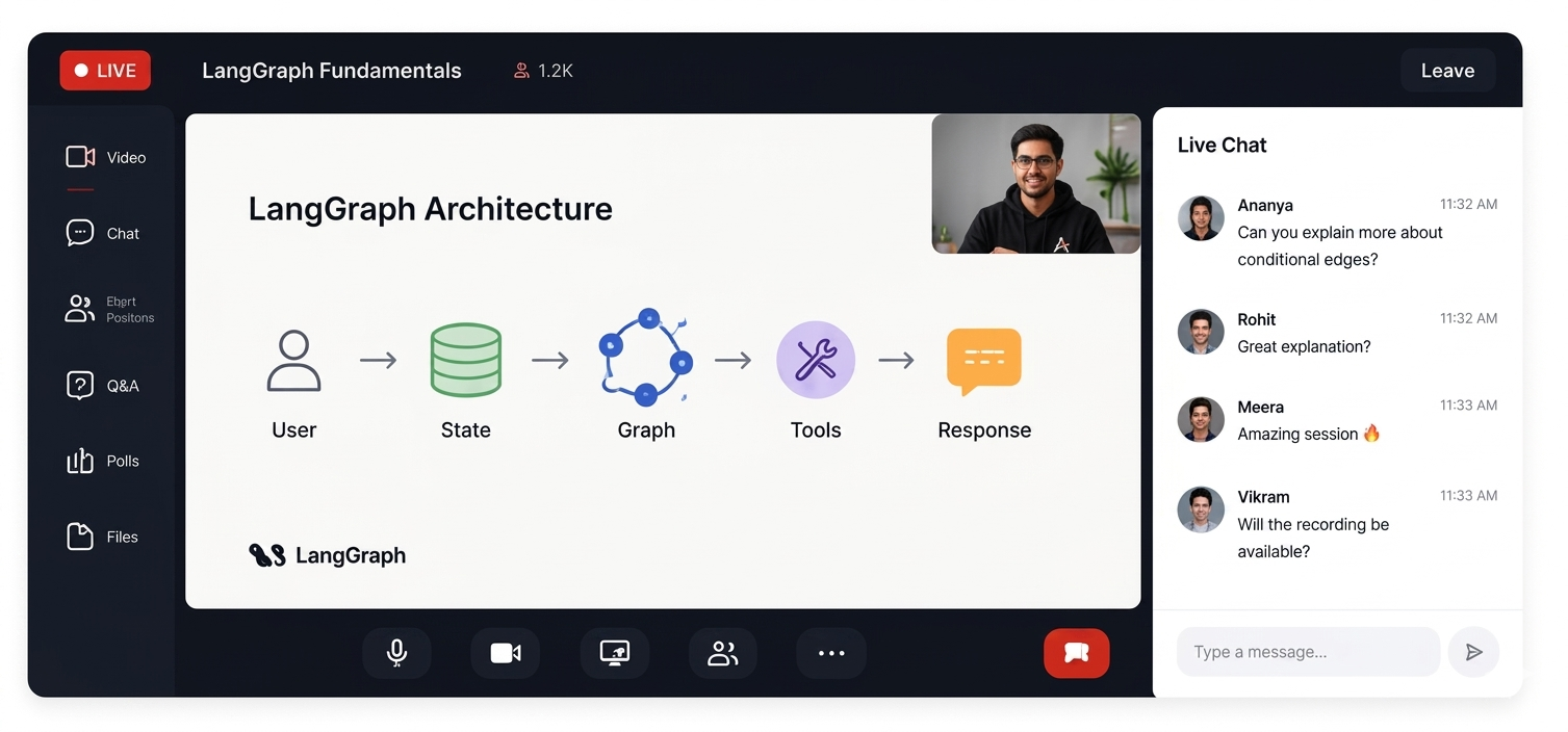 Live AI Classes instructor teaching LangGraph